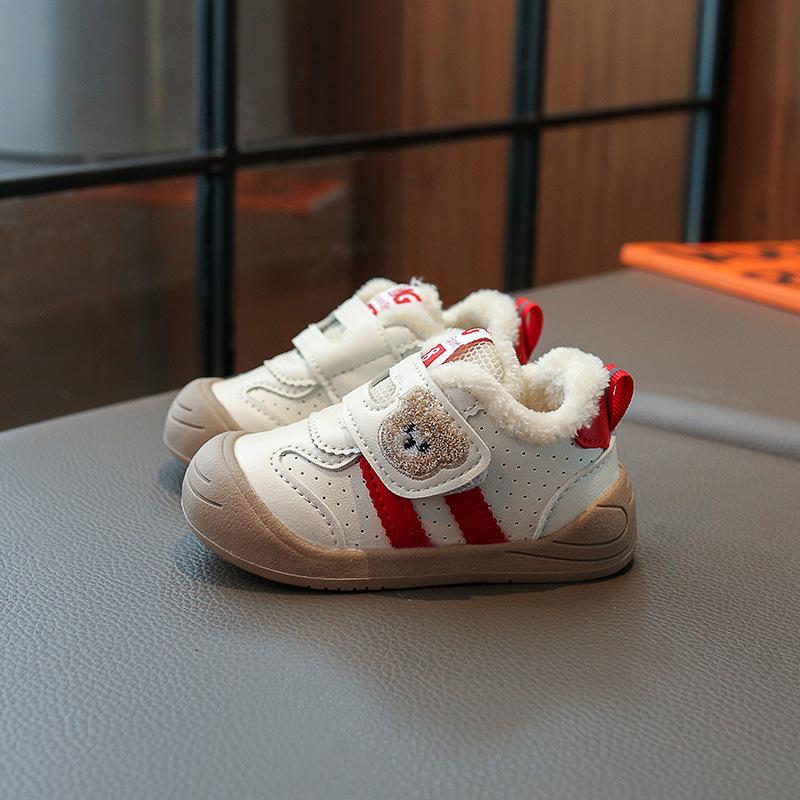 Baby toddler shoes 2025 winter velvet new children's shoes soft sole boys baby shoes girls non-slip shoes