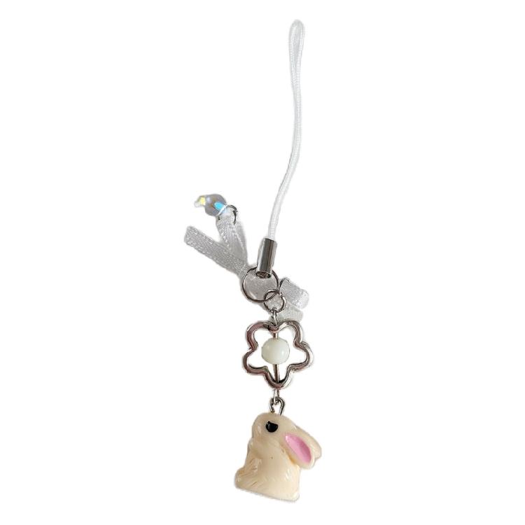 Acrylic Rabbit Keychain Delicate Flower Bowknot Keyring for Bags Backpacks
