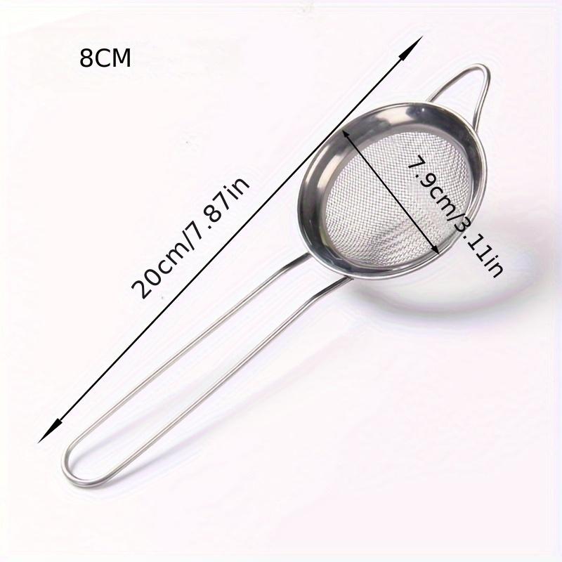 

1Просеиватель муки Сито для порошка Нержавеющий дуршлаг Утолщенная масленка Сетка для масла Маслоловка с ручкой Сито для порошка Кухня H