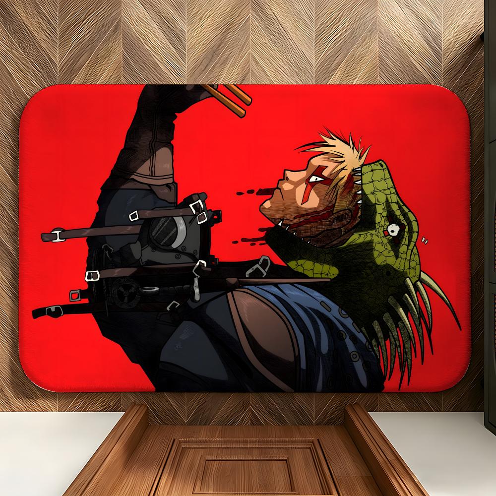Anime D-Dorohedoro Floor Mat Soft Flannel Floor Mat Suitable for Entryways, Living Rooms, Bedrooms, and Bathrooms
