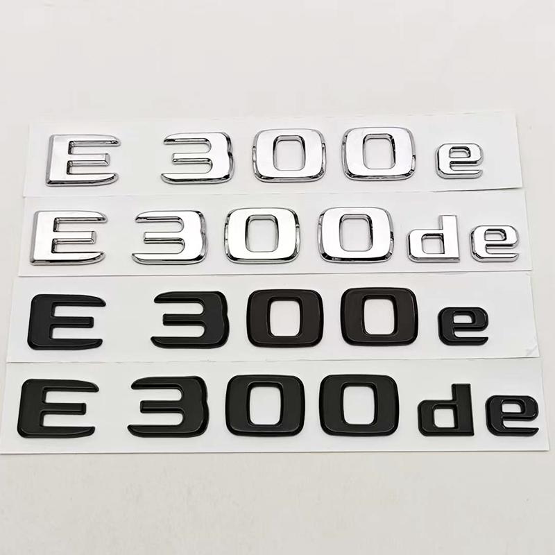 New 3D ABS Chrome Black Car Styling Logo E300e E300de Badge Rear Trunk Emblem Sticker Decals For Mercedes Benz E300e E300de W214 AM1