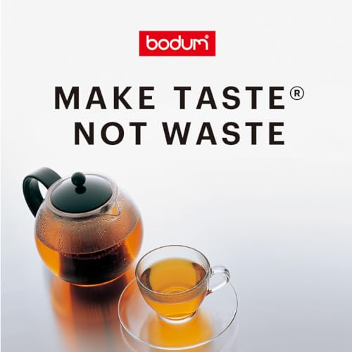 BODUM ASSAM Tea Press 1000ml Black Teapot/Tea Maker (Black Tea, Green Tea, Chinese Tea, Herbal Tea, Fruit Tea) with Plastic Filter and Glass Beaker, O
