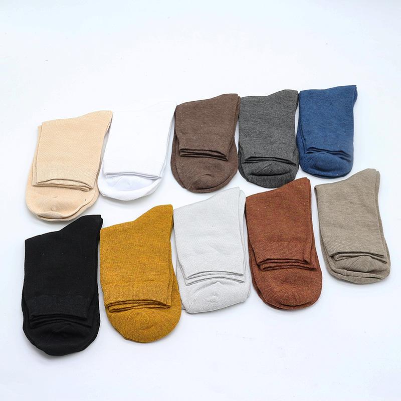 10 Pair Women's Bamboo Fiber Socks Harajuku Retro Solid Color Casual Ladies Set Black Socks Korean Style White Socks