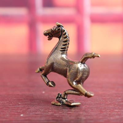 Brass Horse Figurines Home Desktop Decoration Fortune Zodiac Horse Office Decor Miniatures Bronze Collectible Crafts