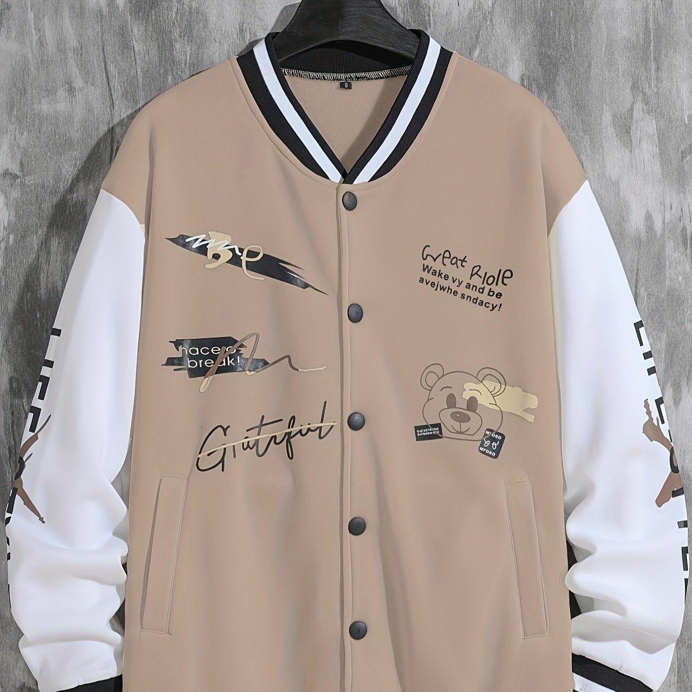 

Куртка с принтом в виде букв, мужская повседневная бейсбольная куртка, пальто, стандартный крой, студенческая ветровка-хипстер на весну и осень L