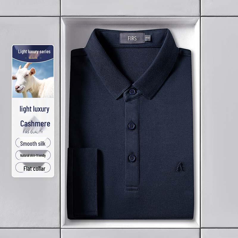 Shanshan Men s Faux Cashmere Blend Polo Long Sleeve T-Shirt XXL