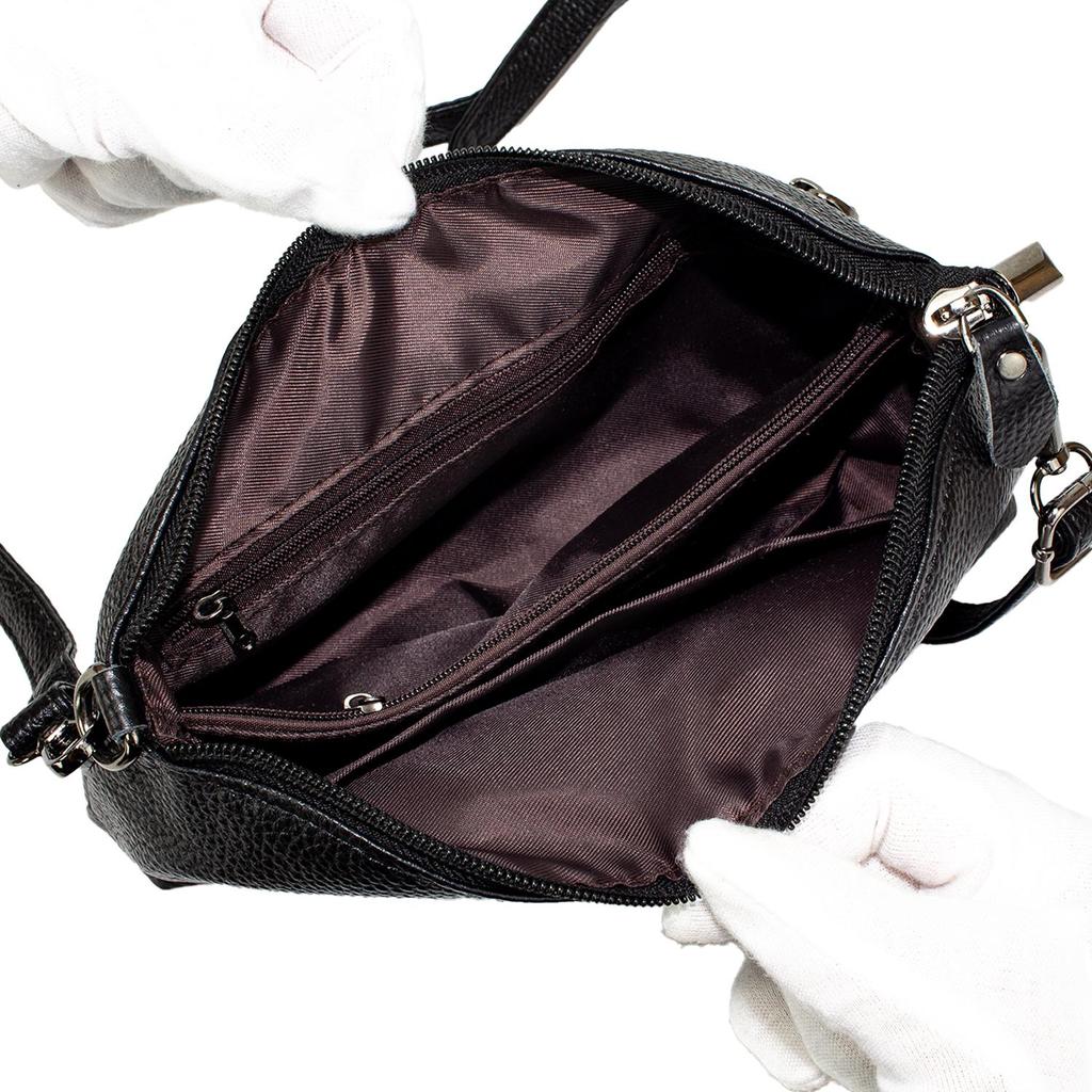 Women's Small Leather Crossbody Bag Corze GL103, Black