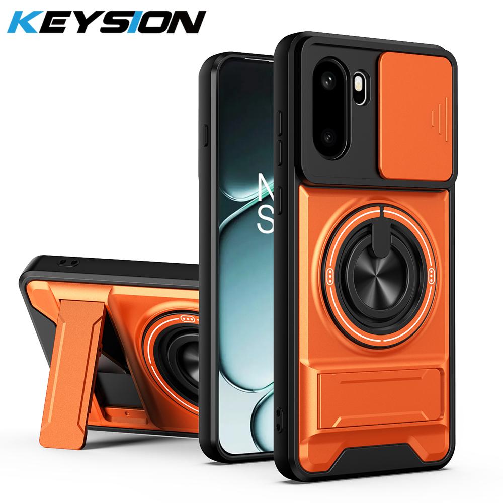 KEYSION Magnetic Phone Case for OnePlus 15R 5G 1+ Ace 6 6T Slide Camera Protection Upright Kickstand Ring Shockproof Back Cover