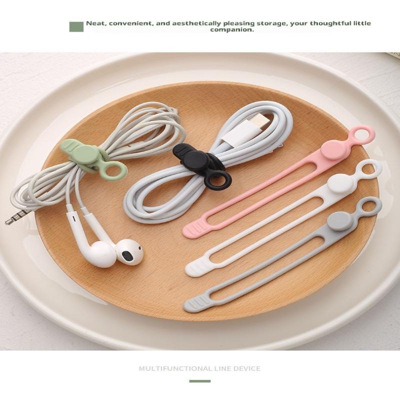Silicone Cable Ties,Cord Organizer,Cable Straps,Reusable Cord Ties,Travel Cable Organizer ,Cute Elastic Tie, Wire Ties