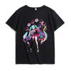 Hatsune Miku MIKU Co Branded Printed TShirt for Unisex and Unisex Anime Round Neck Summer Fashion Trend Short Sleeve
