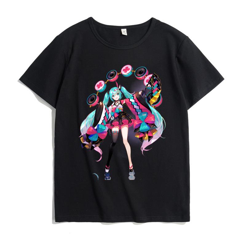Hatsune Miku MIKU Co Branded Printed TShirt for Unisex and Unisex Anime Round Neck Summer Fashion Trend Short Sleeve