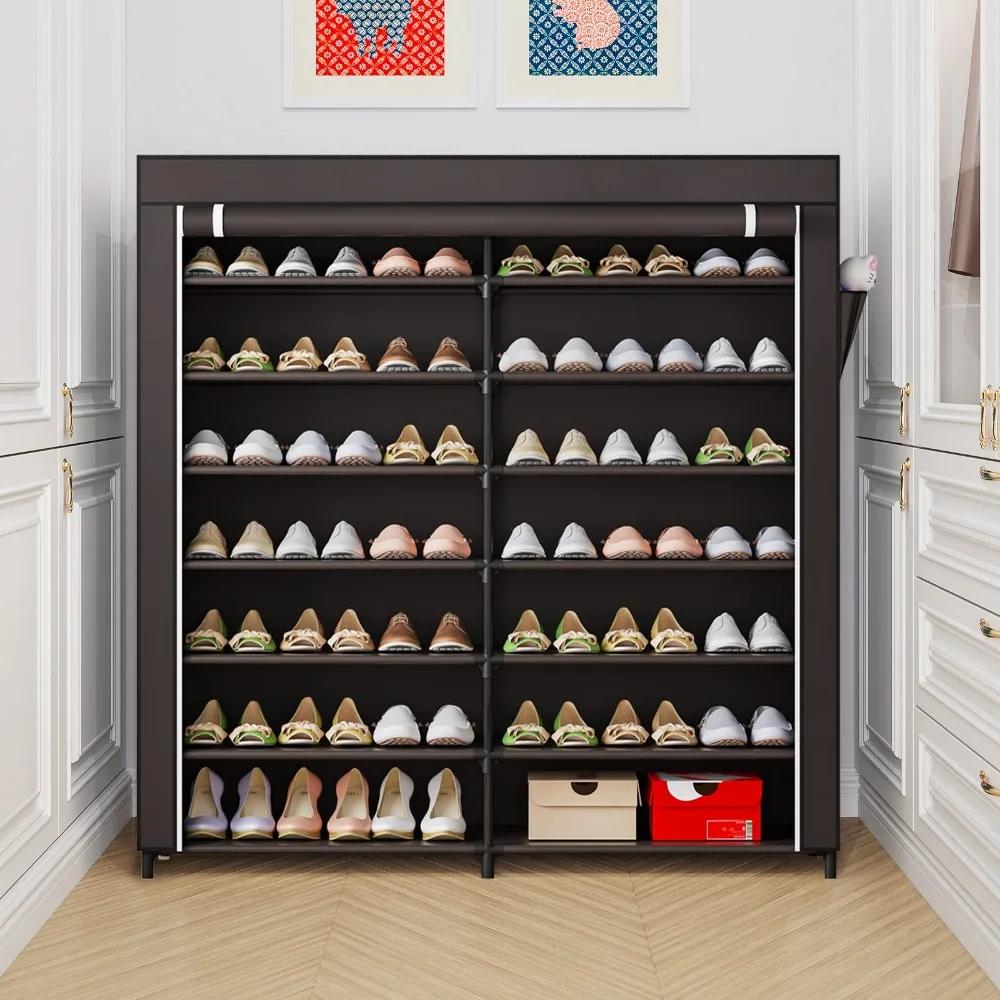 Dustproof Shoe Cabinet Multilayer Floor Standing Sneaker Fabric Organizer Footwear Classification Shelf Entrance Storage Shelves