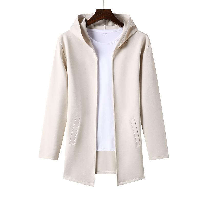 Pánský jarní kardigan s kapucí slim fit, ležérní bunda