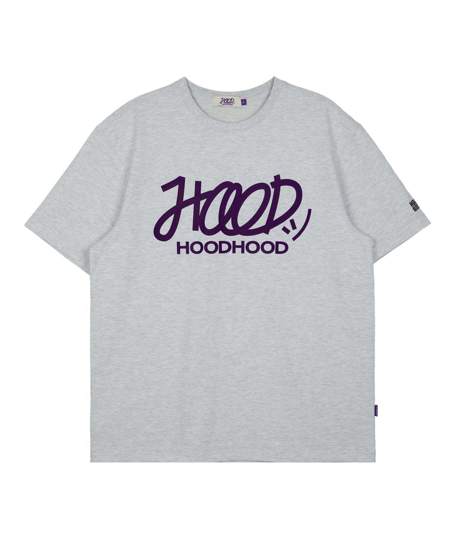 Hoodhood Signature Logo Short Sleeve T-Shirt Melange White Melange White/M
