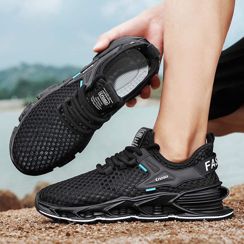 Fashion Mens Casual Sneakers Summer Mesh Lace Up Lightweight Comfortable Fashion Versatile Style Exercise Outdoor Running Shoes