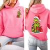 Women's Christmas Lightweight Long Sleeve Hooded Pullover Sweatshirt with Graphic Print