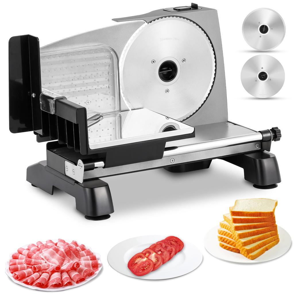 Moongiantgo Meat Slicer with 2 Types of Cutter Sliding Can Be Removed and Slice Thickness Food Shabu Shabu Uniform Easy To Stable Can Be Disassembled