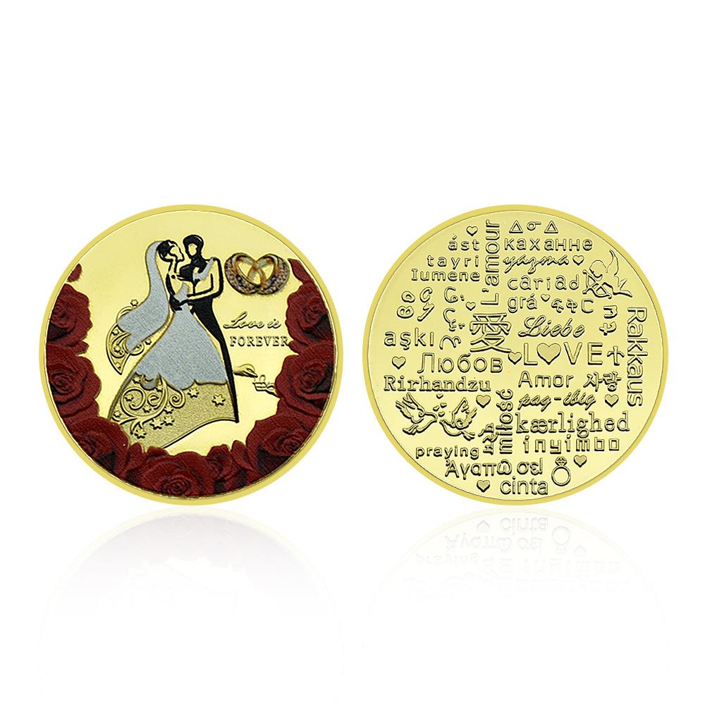 

Forever Love Coin, Wedding Scene, Romantic Rose Medal, 520 Valentine s Day Gift, Commemorative Gift