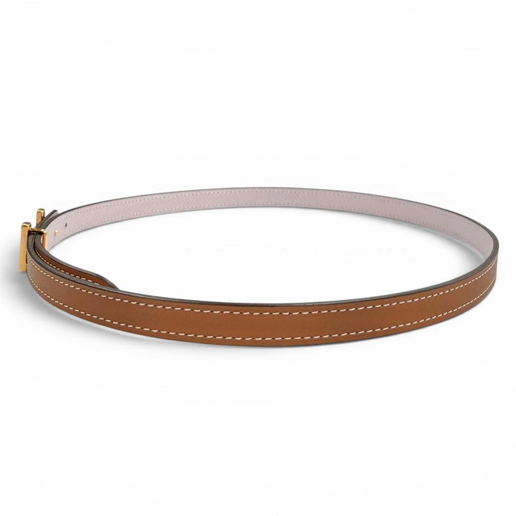 Great HERMES Belt Focus 65 H-belt Reversible Brown Leather Women Used
