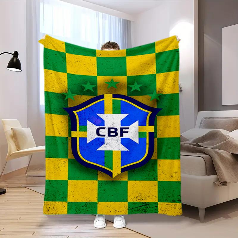 1PC Football pattern blanket, all season lightweight home office outdoor nap multifunctional blanket
