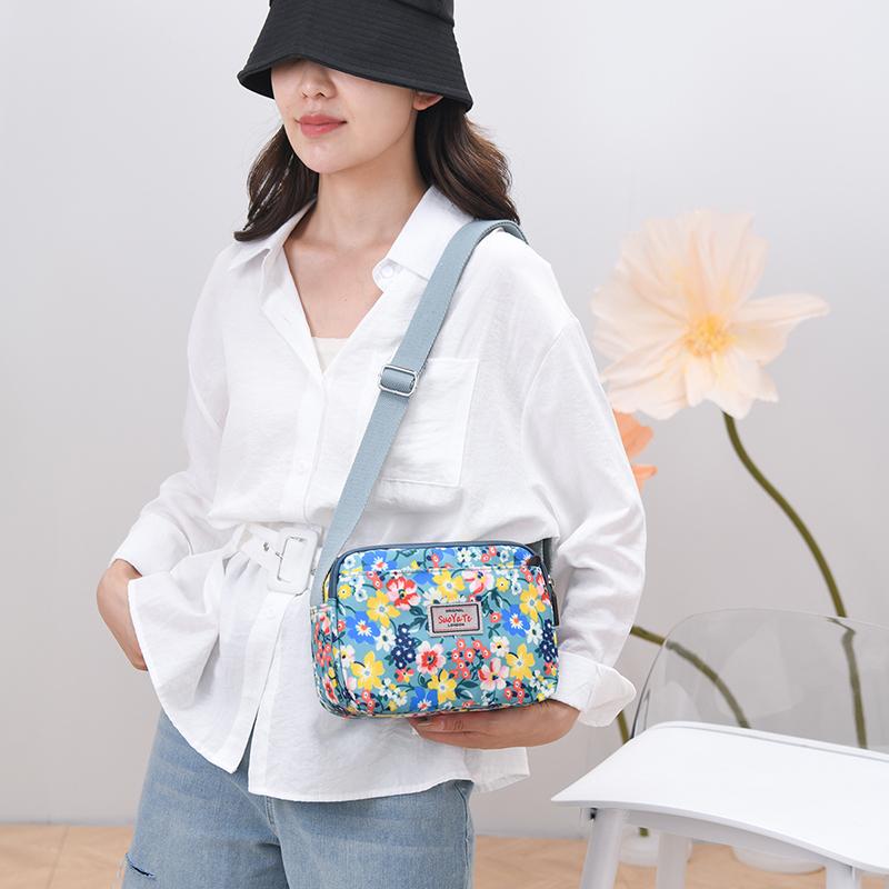 Nylon Shoulder Bags For Women Fashionable Small Square Bag Waterproof Capacity Mommy Bag Ladies Colorful Printed Crossbody Bag