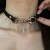 Choker Punk Étoilé Style Sombre Collier Ras-du-cou en Fausse Cuir Noir pour Amateurs Gothiques Femmes Festivals de Musique Fêtes Thématiques
