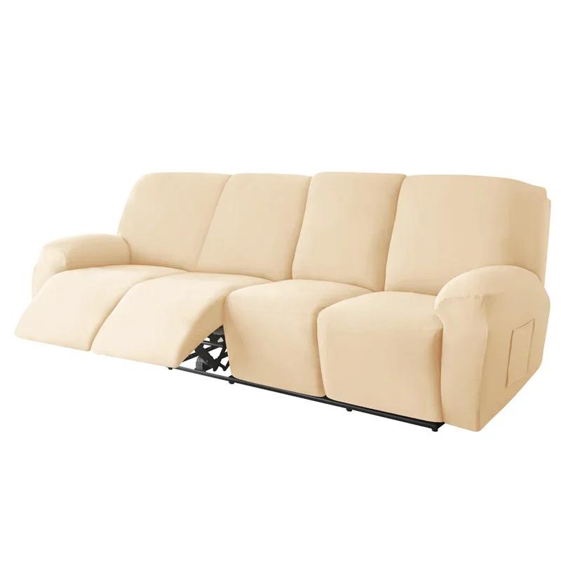 1/2/3/4 Seater Recliner Sofa Covers Elastic Relax  Armchair Cover Stretch Reclining Chair Slipcovers Furniture Protector