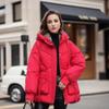 Casaco Parker de Algodão Brilhante Cintilante Feminino Casaco de Inverno Coreano de Comprimento Médio com Capuz Quente Jaqueta de Prevenção de Frio Feminina
