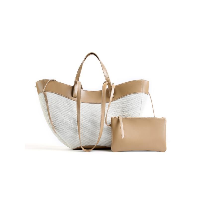 Niche Light Luxury High-end Sense Hot-selling Portable Women's Bags, Contrasting Color Commuting Leather Large-capacity Shoulder Tote Wing Bag