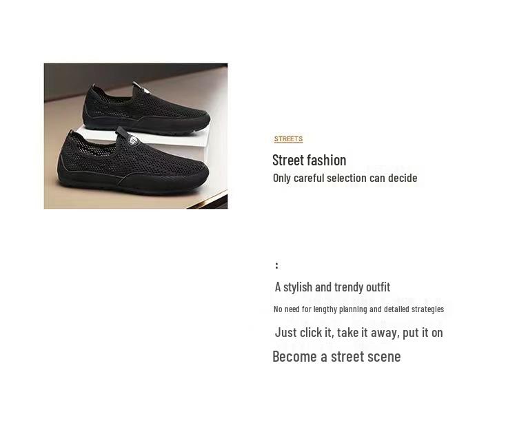 Men's Lightweight Breathable Flyknit Mesh Casual Shoes for Work and Driving