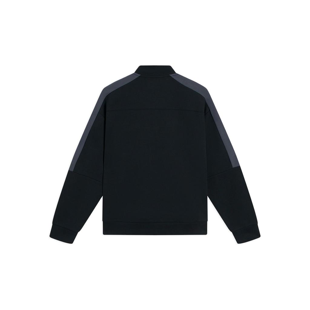 Li-Ning Wade Series Long Sleeve Stand Collar Color Block Sports Sweatshirt Men Sweatshirt Black AWDS805-1
