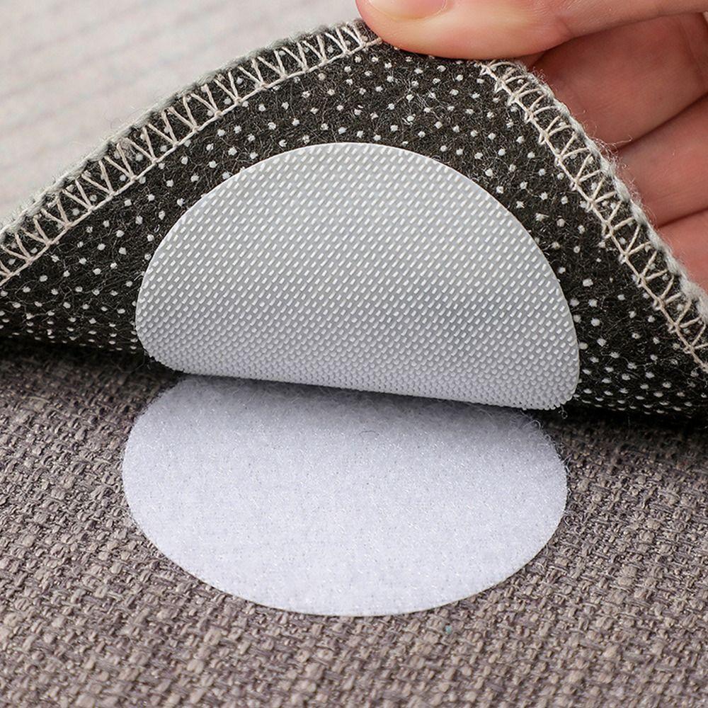 Double Sided Adhesive Hook and Loop Tape Square/Round Self-Adhesive Carpet Pad Sofa Mat