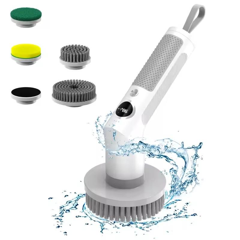 

Multi-Functional Flexible Electric Cleaning Brush HD Display Adjustable Handle Household Cleaning Tool Intelligent Spin Scrubber