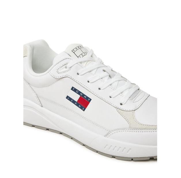 Men's Sneakers Tommy Jeans Tjm Runner Full Leather Ess Em0em01445 White
