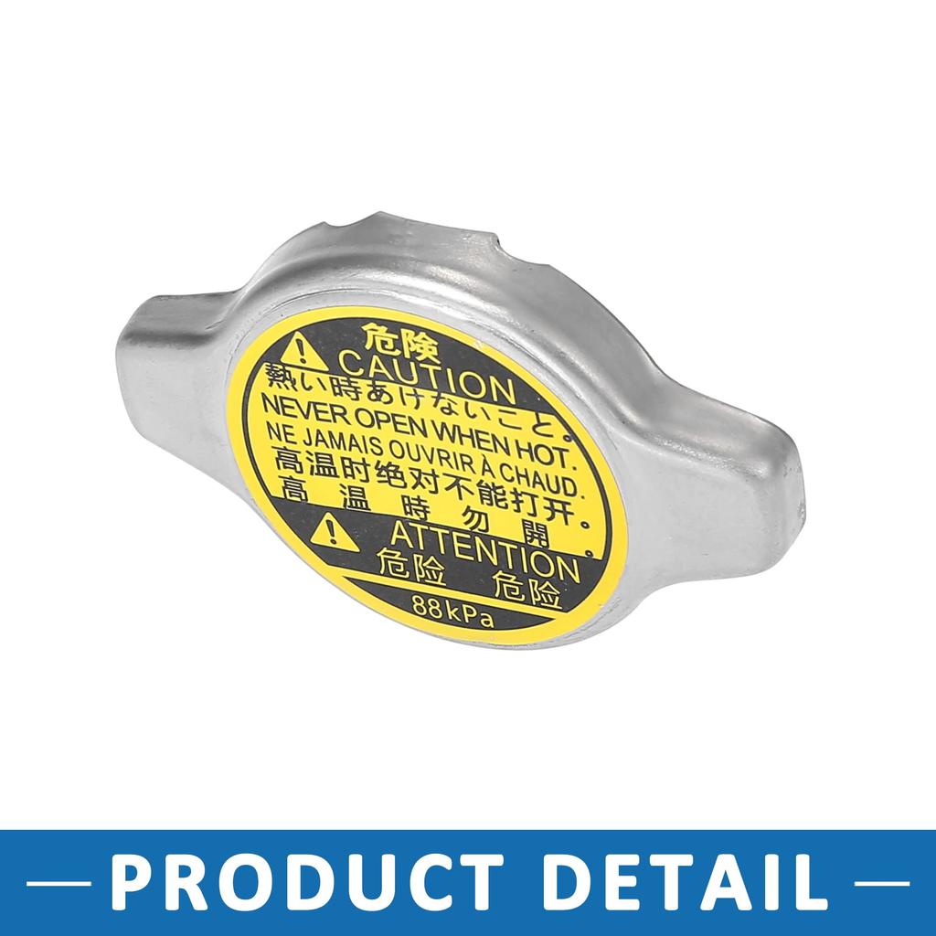 A ABSOPRO Radiator Cap 88kPa Engine Reservoir Cap Fits 16401-20353 Toyota Corolla Fits 1980-2015 Easy Installation Metal Silver Tone