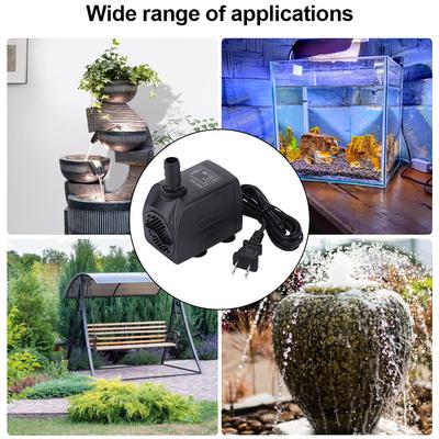 Pompe de Fontaine 1800L/H avec 3 Buses 25W Petite Pompe à Eau Silencieuse Pompe à Eau pour Fontaine d'Extérieur pour Aquarium Hydroponie Étang