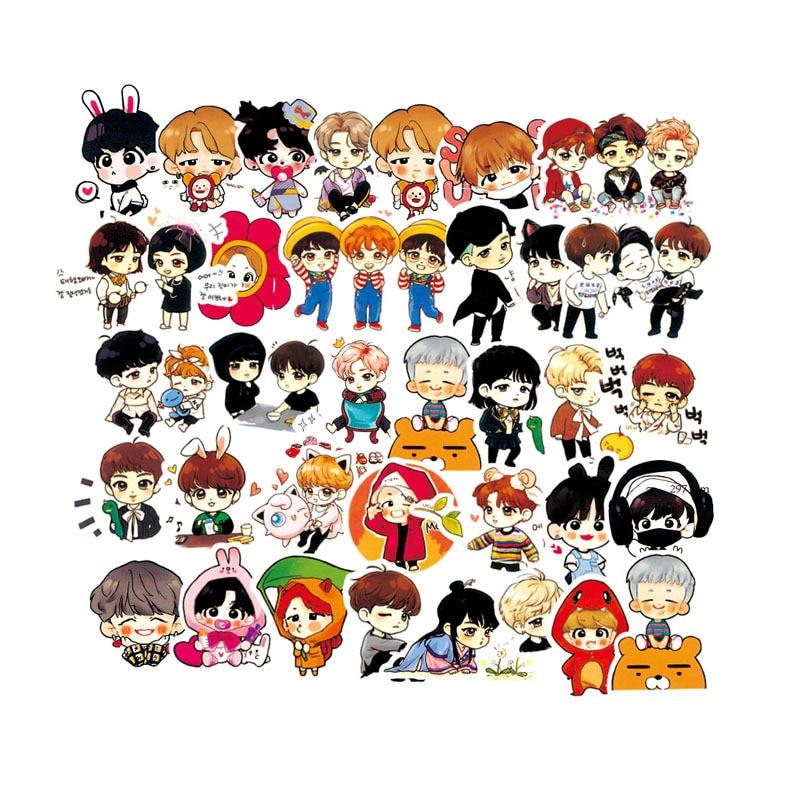 buy 58 62 120pcs korean stars kpop carton toy pvc sticker for skateboard luggage notebook laptop decals idols cute photos stickers toy at affordable prices free shipping real reviews with photos joom