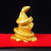 Chinese Zodiac Figurine, Snake, 2025 Year of the Snake, Gold, Feng Shui, Resin, Palm-sized, Feng Shui Item, Interior Decor