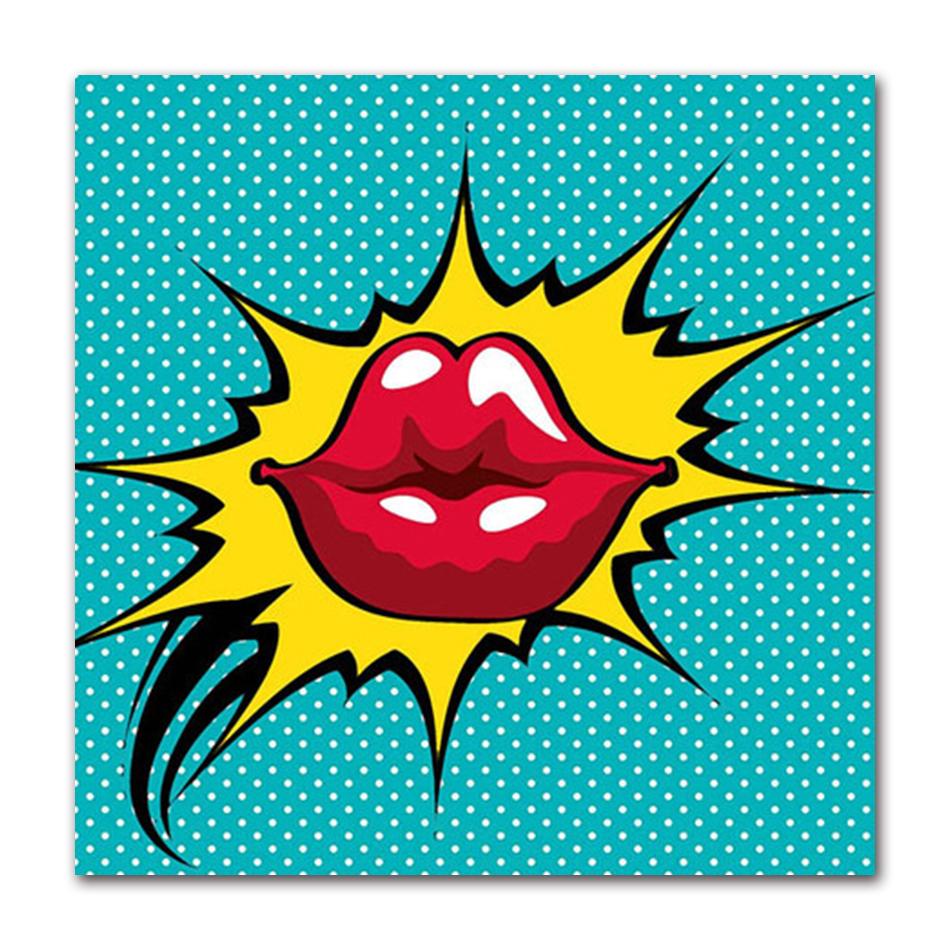 Roy Lichtenstein Pop Abstrakte Kunst Leinwand Malerei Poster Drucke Kunst für Wohnzimmer Quadratische Wandkunst Bilder Heimdekoration Cuadros 20X20CM No Framed