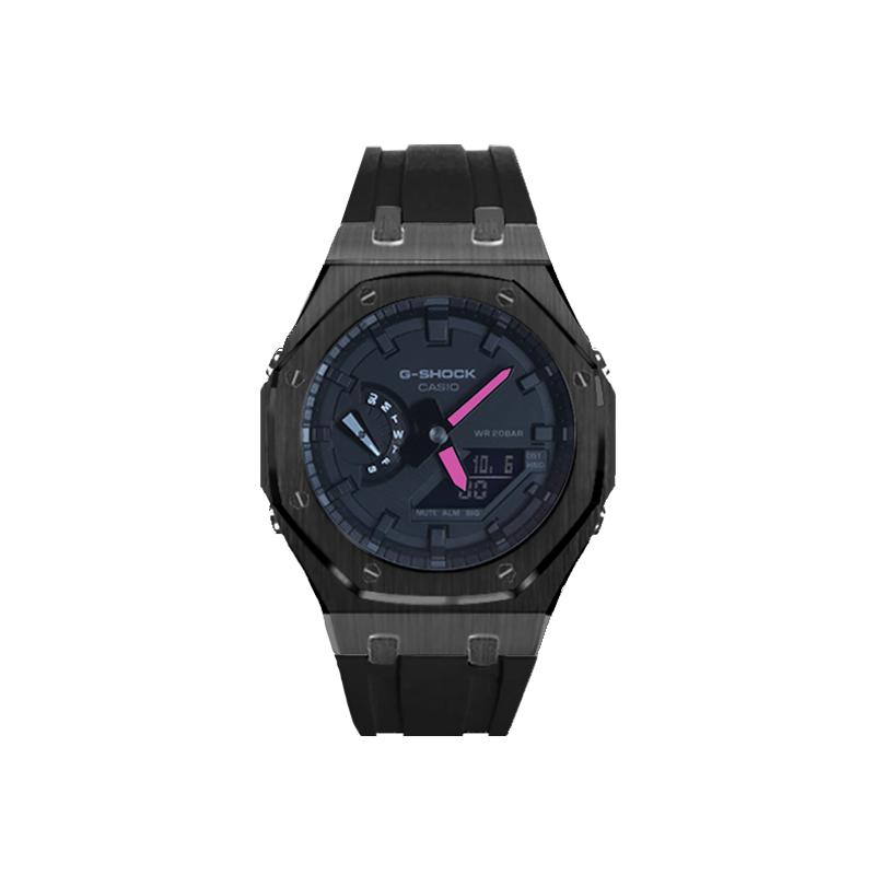 Casio Herren Flüssigkristall/Analog Dual-Display Serie Schwarze Uhr GA-2100-7A-