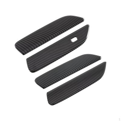 4x Car Door Handle Bowl Covers for Byd Dolphin EV 20232024 Black Carbon Fiber