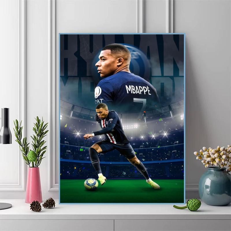 Kylian Mbappé Vibes 100% Round Full Drill 5D DIY Diamond Painting Embroidery Cross Stitch Rhinestone Décor