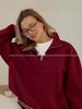 Trendy Thickened Lapel Half-Zip Sweatshirt with Vintage Flair for Autumn and Winter
