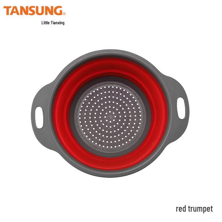 Foldable Telescopic Draining Basket Set - 2-Piece Round Water & Fruit Filters