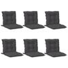 Low Back Chair Cushions 6 Pcs Melange Anthracite 100 X 50 X 7 Cm Fabric