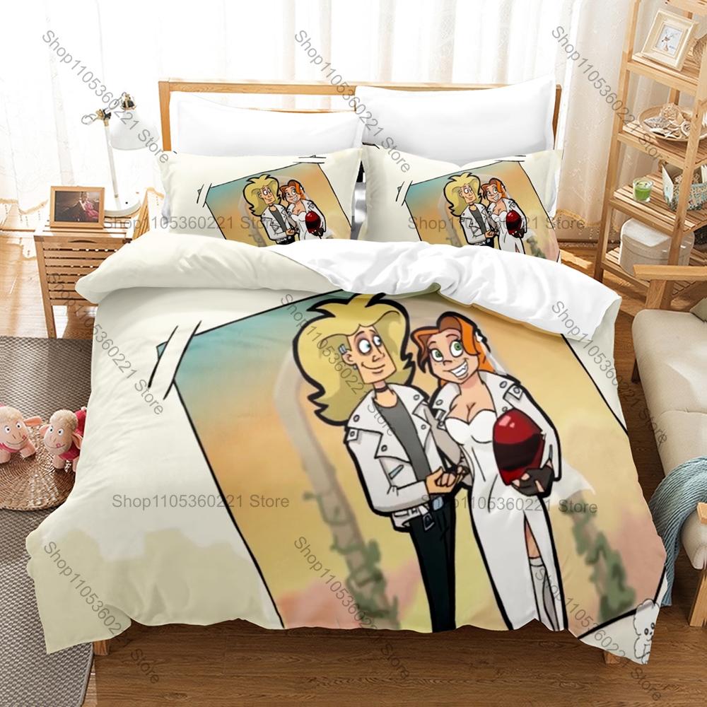 Cool Metal Family 3Pcs Bedding Set Cartoon Kpop Duvet Cover Pillowcase Bed Set Single Twin Full Queen King Size Home Bedroom Dec