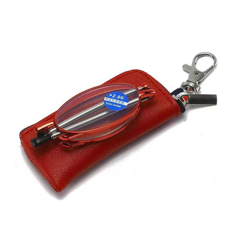 

Portable Folding Reading Eyeglasses with Storage Bag Mini Glasses Anti-Blue Lightweight Ultralight Presbyopic Eyeglasses for Female Male 2