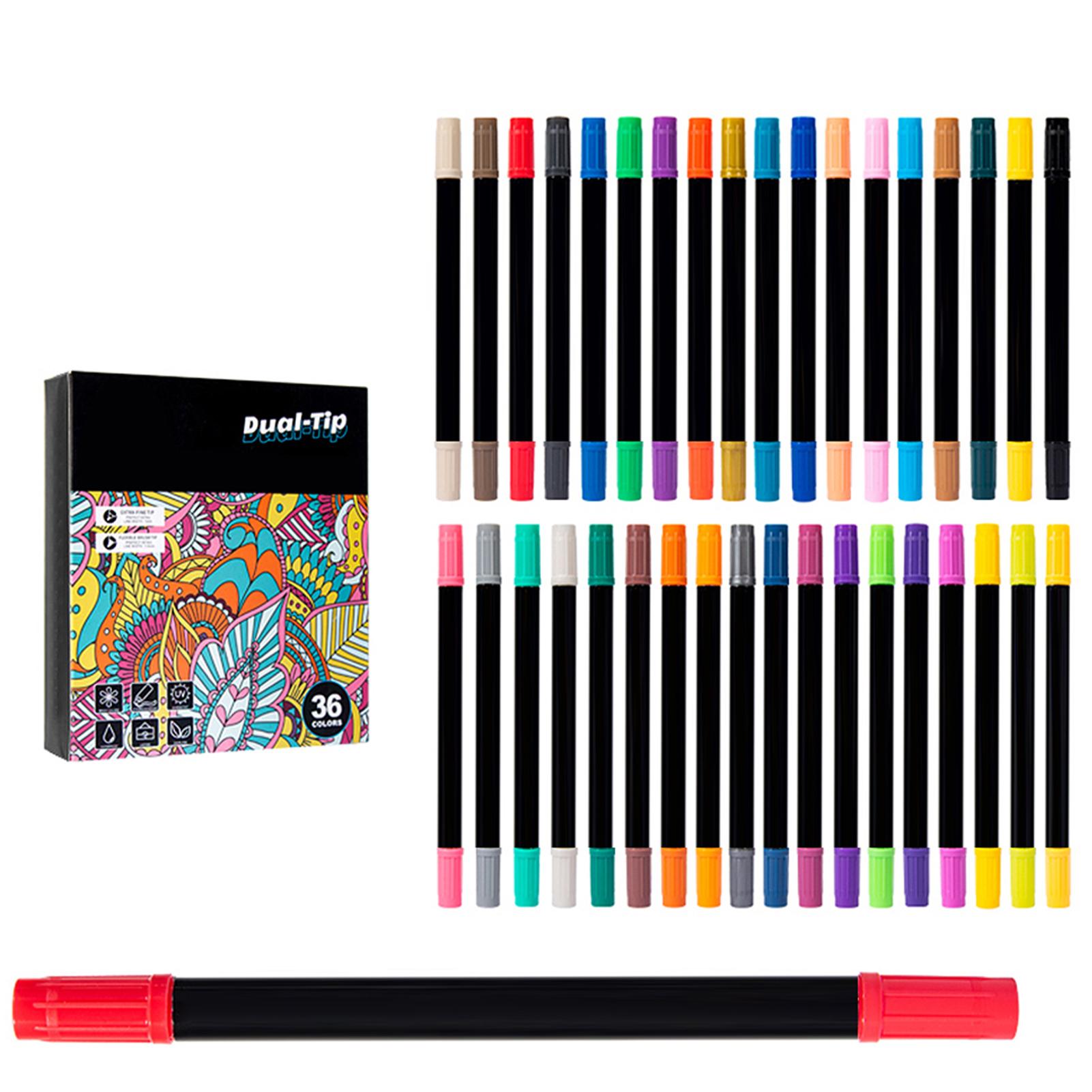 

Упаковка из 36 акриловых маркеров, яркий ассортимент цветов, двойной наконечник, быстросохнущий, нетоксичный, для детей и взрослых 24 colors 36 Colors