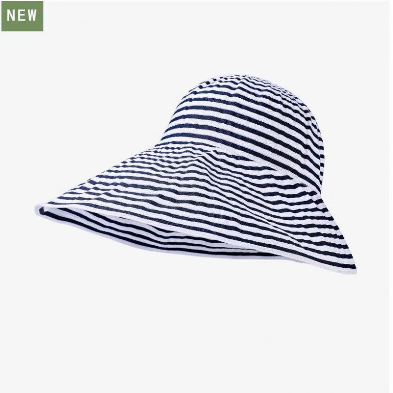 Sombreros de Verano Para Mujer Sombrero de Sol Plegable Rayado de Ala Ancha Casual Sombrero de Sol Parasol