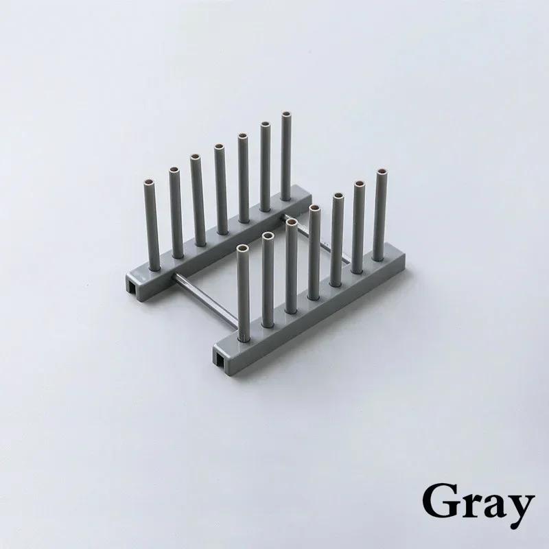 Plastic Dish Rack Storage Draining Racks Removable Shelf Plate Pot Lid Rack Storage Organizer Gadgets Supplies Kitchen Tools серый 1150₽
